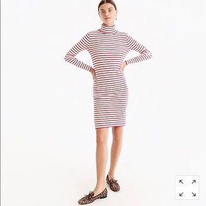 J. Crew Striped Turtleneck Dress
